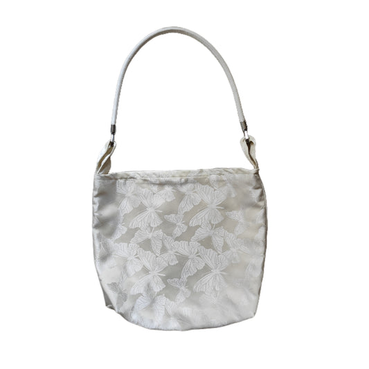 White Silk Butterfly Handmade Bag